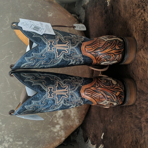 TIN HAUL "Country Sound" cowboy boots Neon Lights Sole NWT sz 10EE new in box - Picture 6 of 16